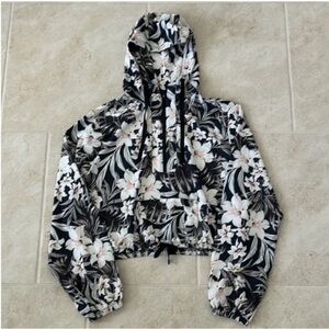 Hurley Black and White Floral Hoodie